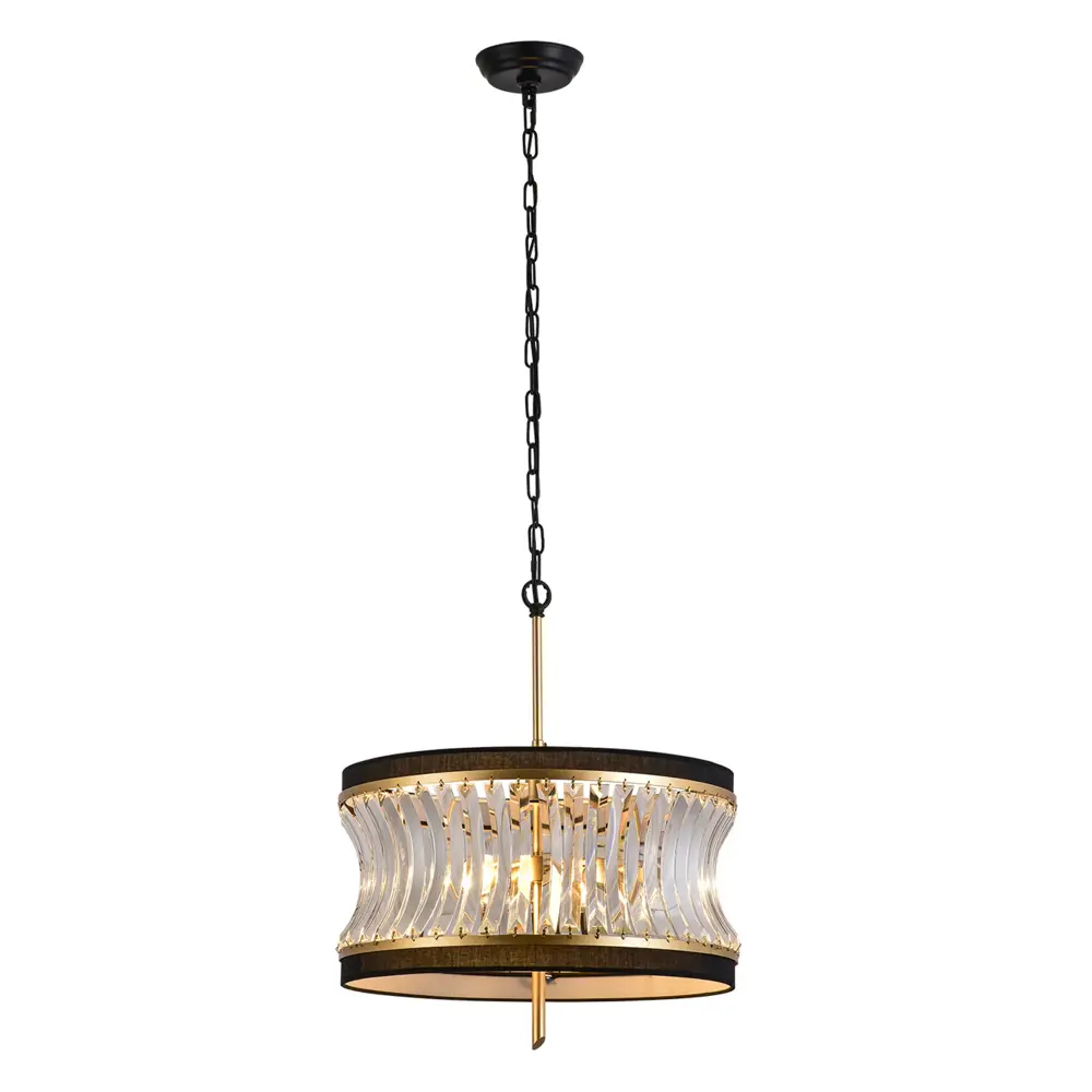 Zaza Designs 2 - Light Shaded Drum Enduring / Traditional Chandelier Wrought Iron Accents #19150