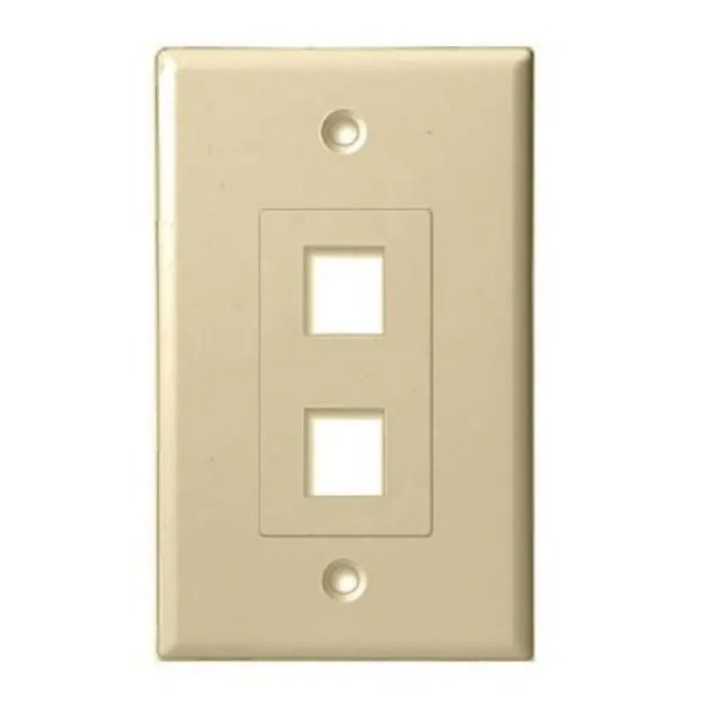 2 PORT INSERT DECORATOR STYLE WALL PLATE, UL - IVORY - Decorative Accent Piece