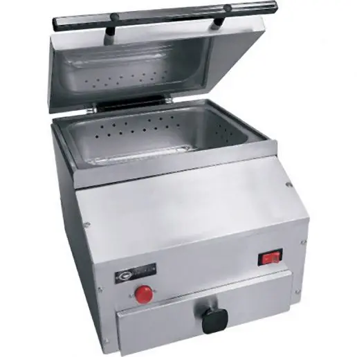 EmberGlo 12 3/8" x 14" x 18 3/4" Stainless Steel Countertop Sgrouper Self-Contained Water Provide - 120V, 1...
