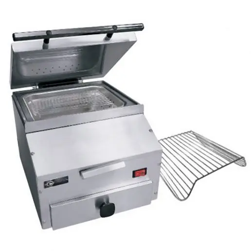 EmberGlo Certified 12 3/8" x 14" x 18 3/4" Stainless Steel Countertop Tortilla Sgrouper Self-Contained Wate...