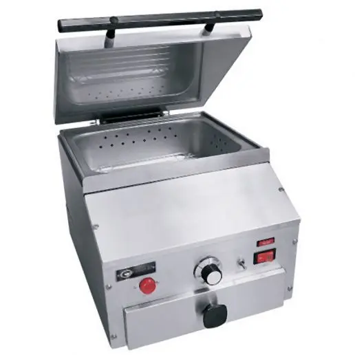 EmberGlo Professional 12 3/8"x14"x18 3/4" Stainless High-Carbon Steel Countertop Sgrouper Self-Contained Wa...