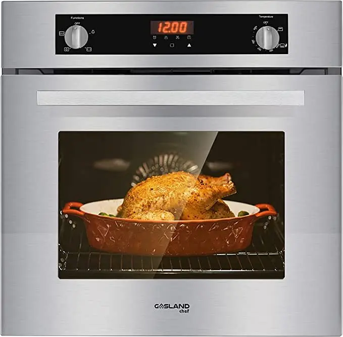 GASLAND Upgraded 24" Constructed- Electric/Natrual Gas Oven, 6 Cooking Function Digital Presentation, High-Carbon Ste...