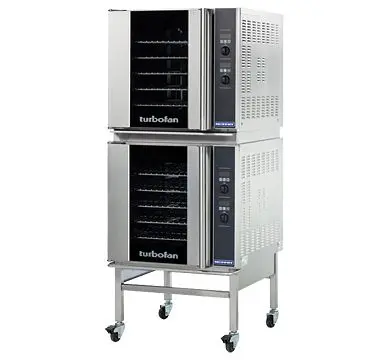 Moffat Turbofan E32D5/2C, Full Size Sheet Pan Digital Electric Convection Oven Double Stacked Castor Base Stand, WxDxH: 28...