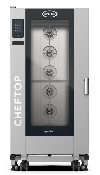 UNOX Corrosion-Resistant 20 Gn2/1 Plus Gas Combi Oven Left, XAVL-2021-GPLS