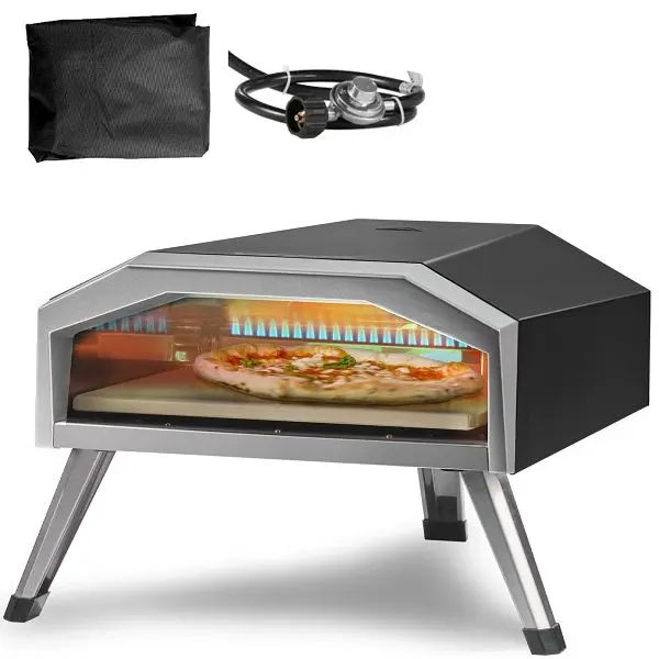 VEVOR Adaptable Gas Pizza Oven, 13-inch Outdoor Pizza Oven, BXSPSLYCMBRQH5V9DV0