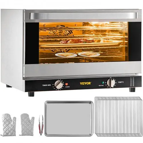 VEVOR Countertop Convection Oven Commercial Toaster Baker Water-Based Stainless 43Qt 120V, RFXHLM40L110V9SYSV1