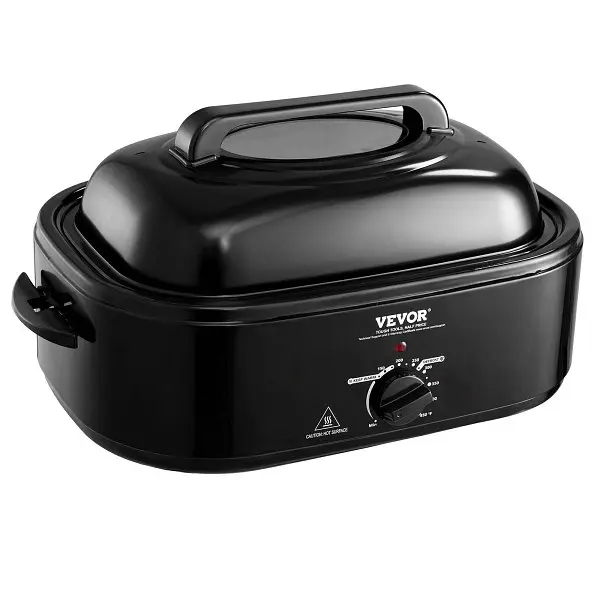 VEVOR CSA-Approved Electric Roaster Oven, 24 QT Turkey Roaster Oven Self-Basting Lid, 1450W Roaster Oven Defrost & War...