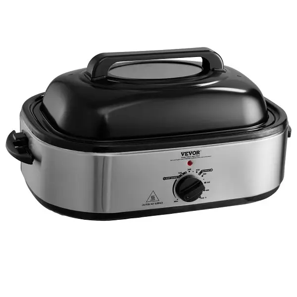 VEVOR Electric Roaster Oven, 22 QT Turkey Roaster Oven Self-Basting Lid, 1450W Roaster Oven Defrost & Warm Function, S...