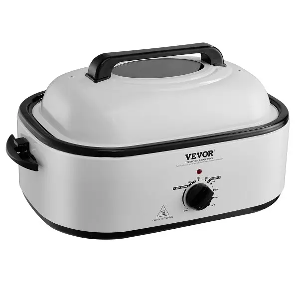 VEVOR Electric Roaster Oven, 22 QT Turkey Roaster Oven Self-Basting Lid, 1450W Roaster Oven Defrost & Warm Function, B...