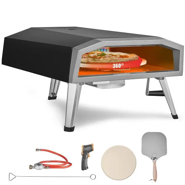 VEVOR Fade-Resistant Outdoor Pizza Oven, 16-inch, Gas Fired Pizza Maker, BXSPSLYCMBRQHT66JV0