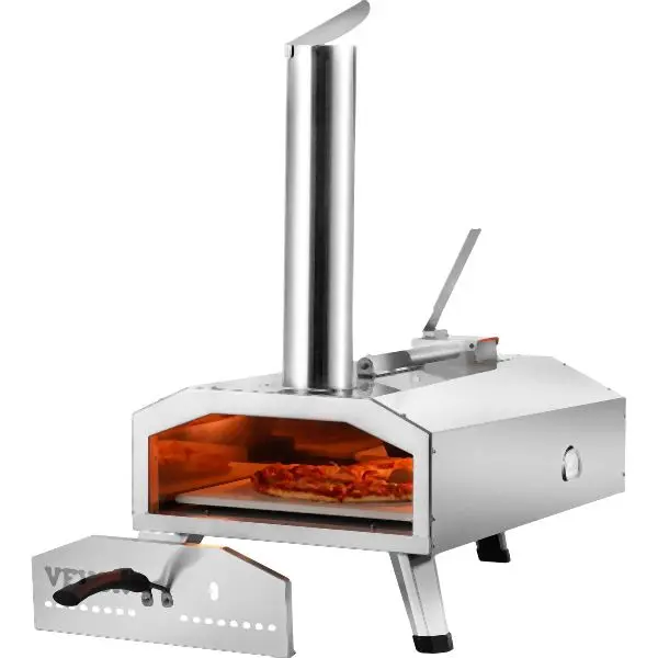 VEVOR Professional-Grade 12" Outdoor Pizza Oven Travel-friendly Wood Pellet Pizza Oven Stainless Metal Steel BBQ, BXP...