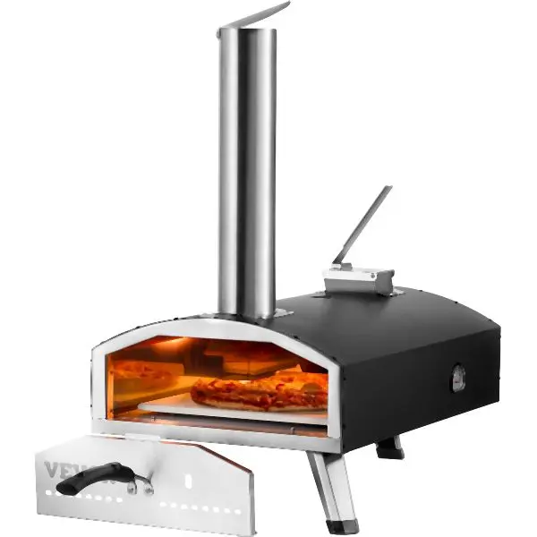 VEVOR Waterproof 12" Outdoor Pizza Oven Travel-friendly Wood Pellet Pizza Oven Iron Spray Camping, BXPSL12YCKLPIX7UGV0