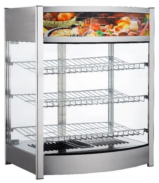 BakeMax 25" Bowed Face Heated Presentation Case 120v, BMCBF25