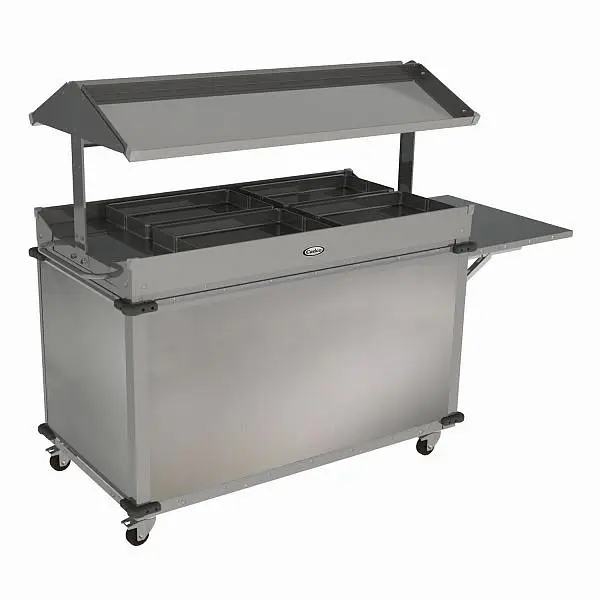 Cadco Extended-Life MobileServ 4 Bay Quality Grab & Go Cart, Stainless Laminate Panels, CBC-GG-B4-LST