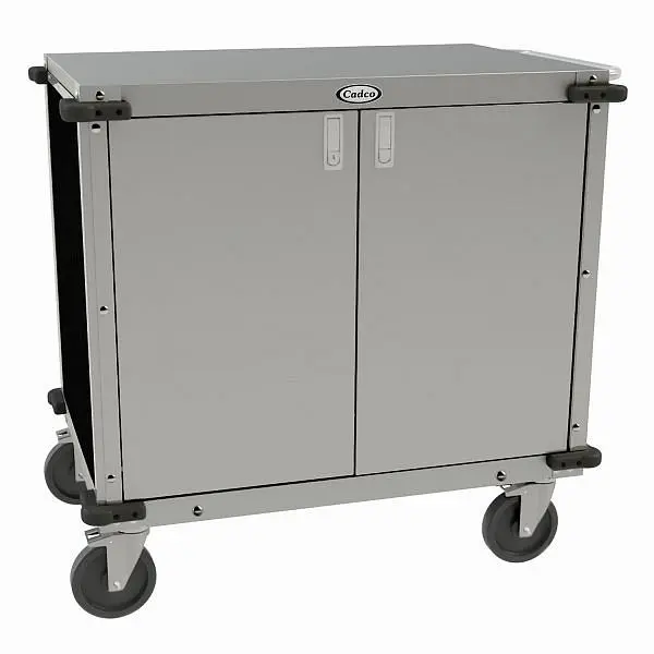 Cadco Locking Functionality Cart, Matte Black Laminate Panels, CC-LUC-L6