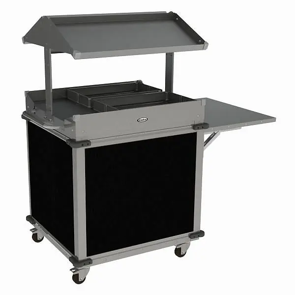 Cadco MobileServ 2 Bay Quality Grab & Go Cart, Oil Stainless / Carbon Black Laminate Panels, CBC-GG-B2-L6