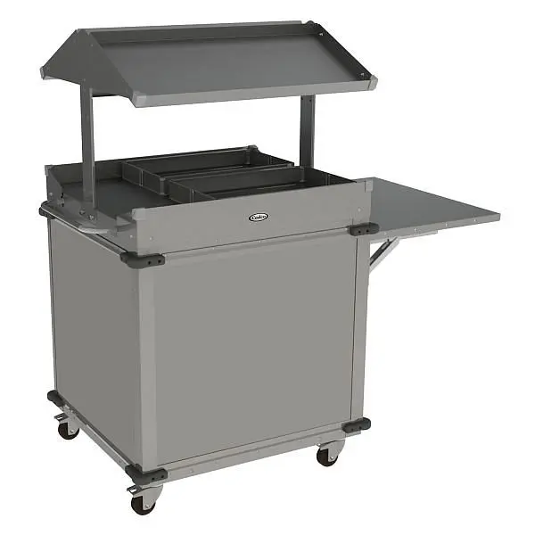 Cadco MobileServ 2 Bay Quality Grab & Go Cart, Stainless Laminate Panels, CBC-GG-B2-LST