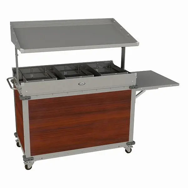 Cadco MobileServ 3 Bay Quality Grab & Go Cart, Gel Stainless / Cherry Laminate Panels, CBC-GG-B3-L5