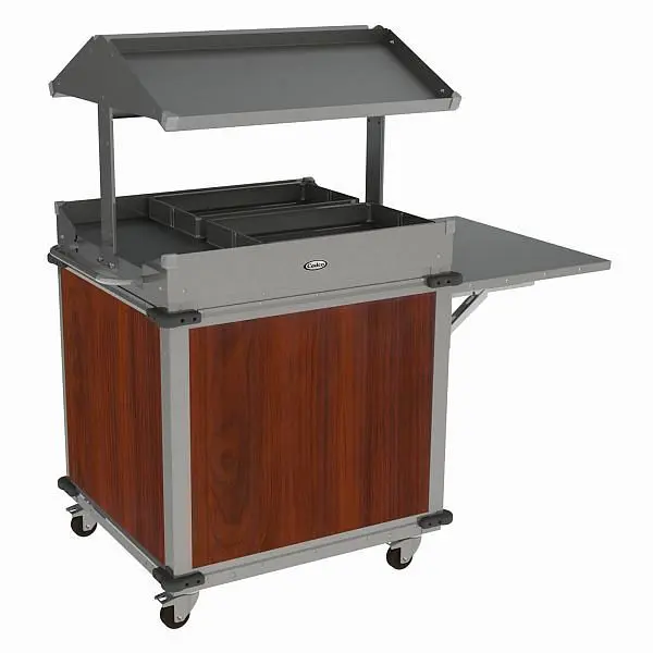 Cadco Quick-Connect MobileServ 2 Bay Quality Grab & Go Cart, Oil Stainless / Cherry Laminate Panels, CBC-GG-B2-L5