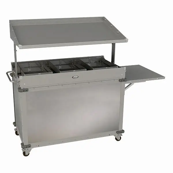 Cadco Secure MobileServ 3 Bay Quality Grab & Go Cart, Stainless Laminate Panels, CBC-GG-B3-LST