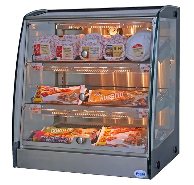 SandenVendo Mini Hot Food Presentation Carton, Countertop, Self-Service, 24.9"W x 19.7"D x 27.6"H, HFDM00002