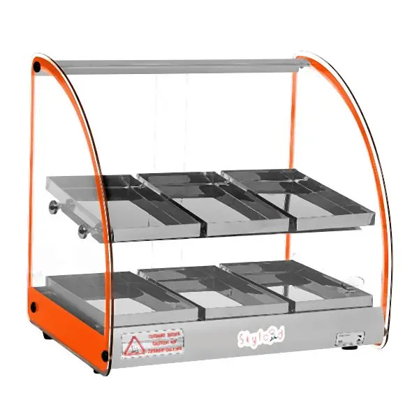Skyfood Smooth-Operating Presentation Carton, Heated Deli, Countertop, orange, FWD2-18O