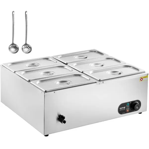 VEVOR Commercial Electric Food Warmer Countertop Buffet 6*5Qt Pan Bain Marie, SYSPBWQPTK61338ZNV1