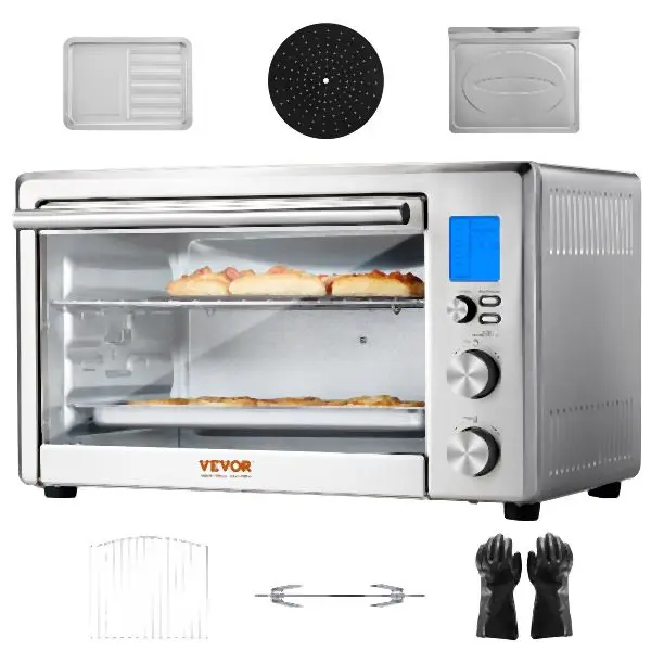 VEVOR Countertop Convection Oven 28L Toaster Baker 10--1 1800W Home Use, RDLKX28L1800WNP20V1