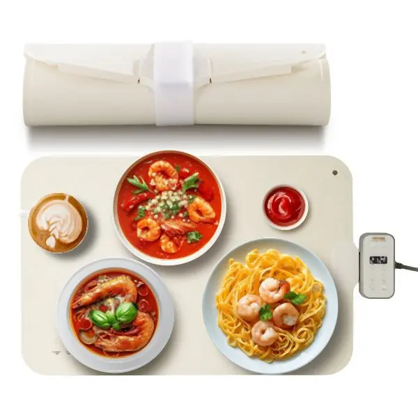 VEVOR Distinctive Electric Warming Tray Rollable Food Warming Mat Temp Regulation Buffet, 23.62 x 15.75 , DZKJRGBZN600IOST9V1