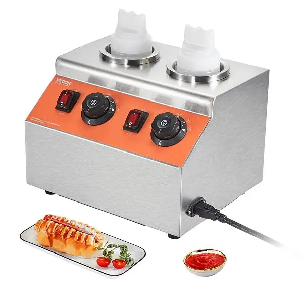 VEVOR Electric Bottle Warmer Bottles, 0.57x2 Qt Commercial Cheese Dispenser, DRNZBBXG2X25TPMUJV1