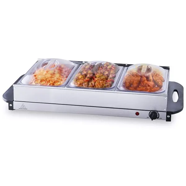 VEVOR Electric Buffet Server & Food Warmer, 25.6" x 15" Travel-friendly Stainless Alloy Steel Chafing Dish S...