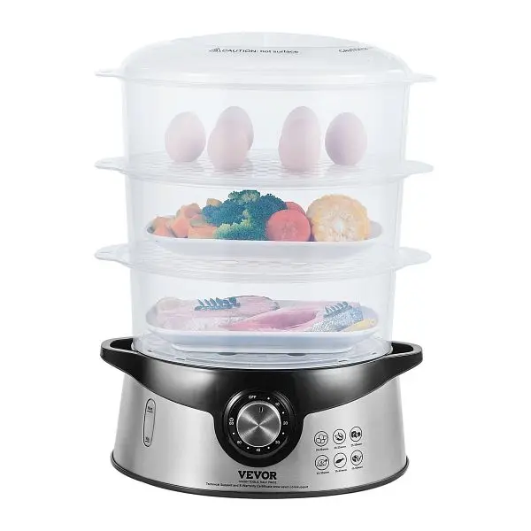 VEVOR Electric Food Sgrouper, 9.5Qt/9L Electric Vegetable Sgrouper 3-Tier Stackable Trays, SCDZGSL9L0006N1N7V1