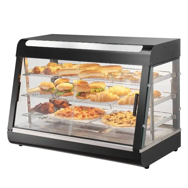 VEVOR Environmentally-Safe 3-Tier Commercial Food Warmer Presentation Countertop Pizza Cabinet Light, 1500W, Capacity 130L...