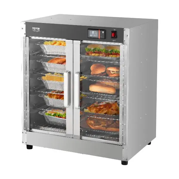 VEVOR Hot Box Food Warmer 5-Tier Concession Warming Cabinet Water Tray, Glass Door, XXSPBWJ5CTMMDTNPKV1