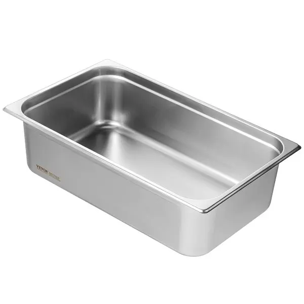 VEVOR 6 Pack Hotel Pans, Full Size Anti-Jam Sgroup Pan, 0.8mm Thick Stainless Steel Restaurant Sgroup Table Pan, 6-Inch De...