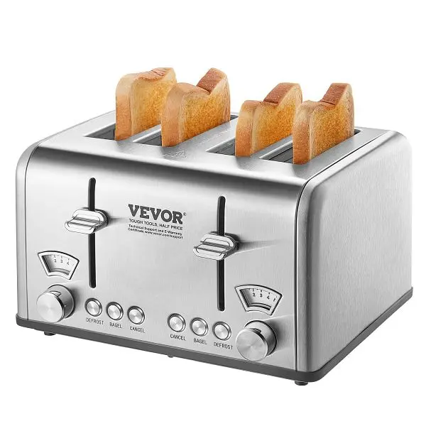 VEVOR Retro Corrosion-Resistant Steel Toaster, 4 Slice, JYDSLFGKDCK4NJQ4VV1