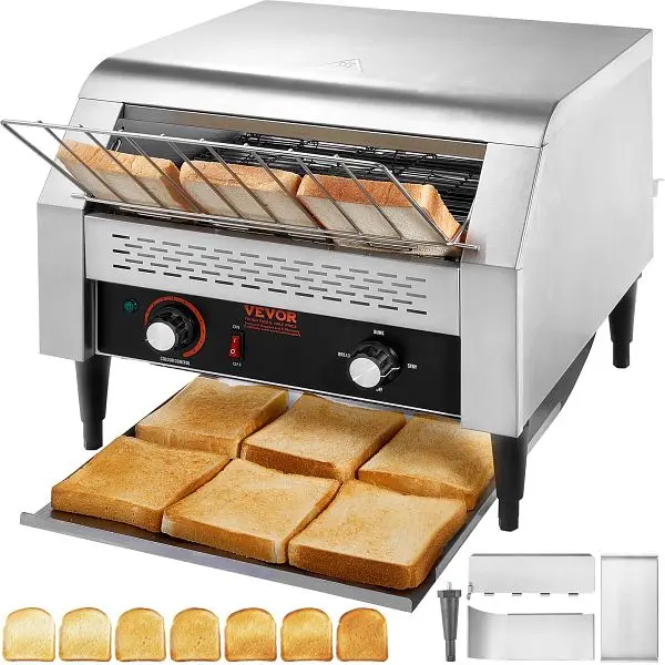 VEVOR Small Commercial Communicateor Toaster, 450 Slices/Hour Communicateor Belt Toaster, LSKMBJ450PMXDHB67V1