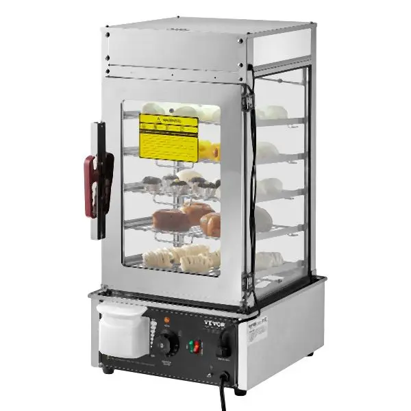 VEVOR Streamlined Commercial Food Warmer Presentation 5-Tier Food Sgrouper Buns Warmer Electric, ZBZSJ5C800W0QMR9OV1