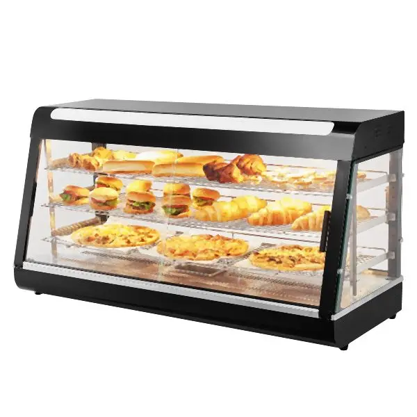 VEVOR Trusted 3-Tier Commercial Food Warmer Presentation Countertop Pizza Cabinet Light, 1500W, Socket Capacity 180L, TYZS...