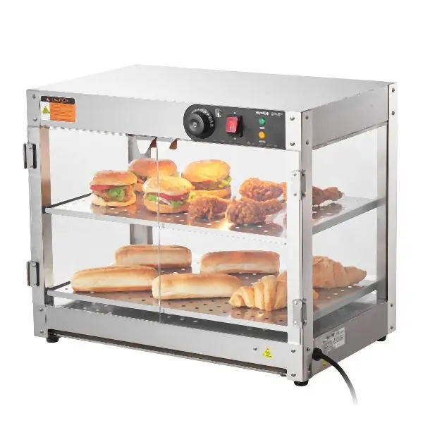 VEVOR Universal 2-Tier Commercial Food Warmer Presentation Countertop Pizza Cabinet Light, TYZSJ2C20YC0JNGUBV1