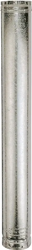 AmeriVent 3E5 Type B Gas Vent Pipe, 3 OD, 5 ft L, Galvanized Alloy