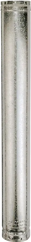 AmeriVent 4E5 Type B Gas Vent Pipe, 4 OD, 5 ft L, Galvanized Chromed