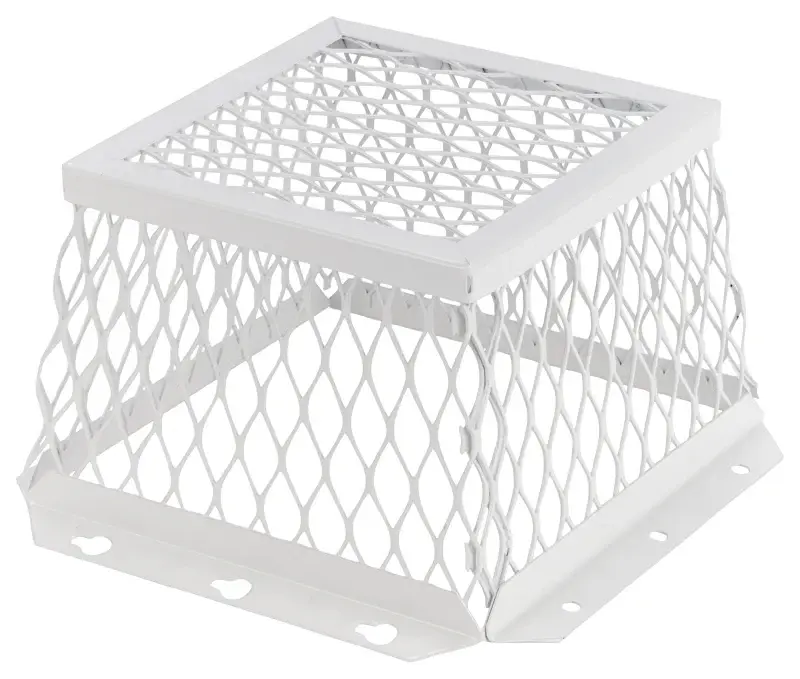 HY-C RVG-DVG-R Dryer Vent Guard, Square Duct, Stainless Metal, White, Powder-Coated