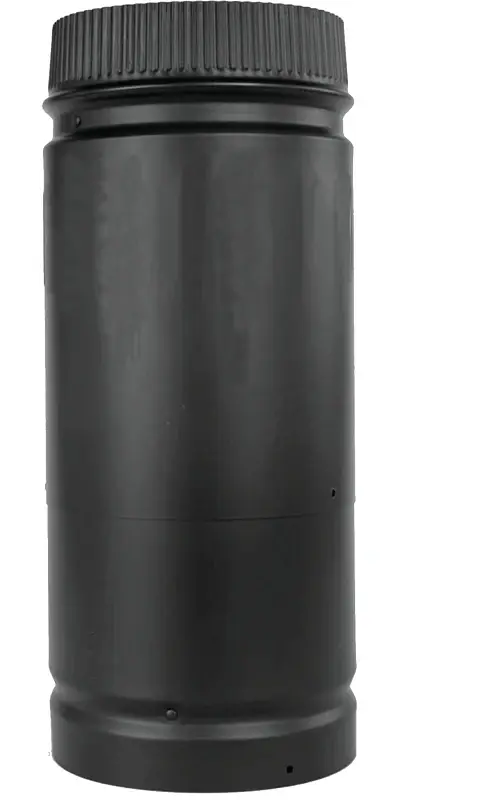 Selkirk DSP6AL-1/266086 Stove Pipe, 6 ID x 6-1/2 OD Dia, 12 to 18 L, Aluminized Steel/Stainless Chromed, Black