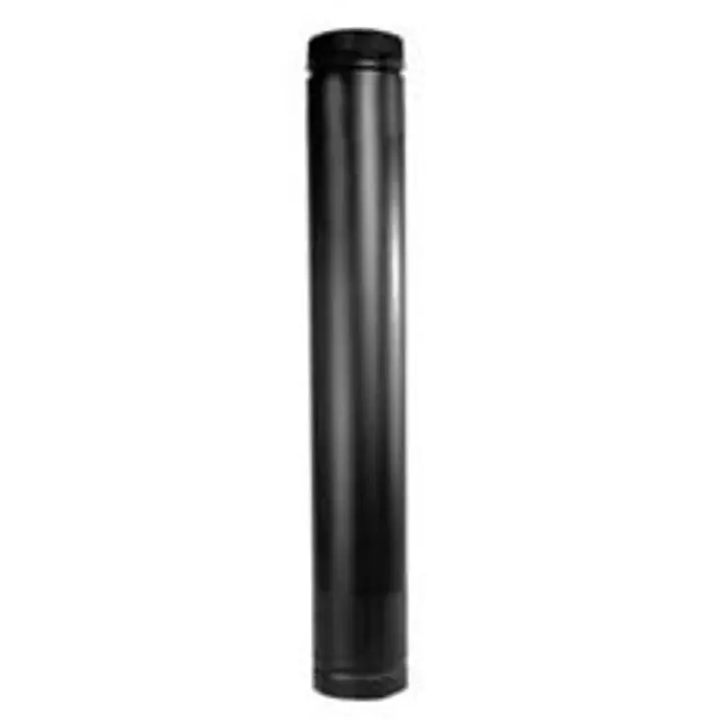 Selkirk DSP6TL Stove Pipe, 6 ID x 6-1/2 OD Dia, 38 to 68 L, Aluminized Steel/Stainless Metal, Black