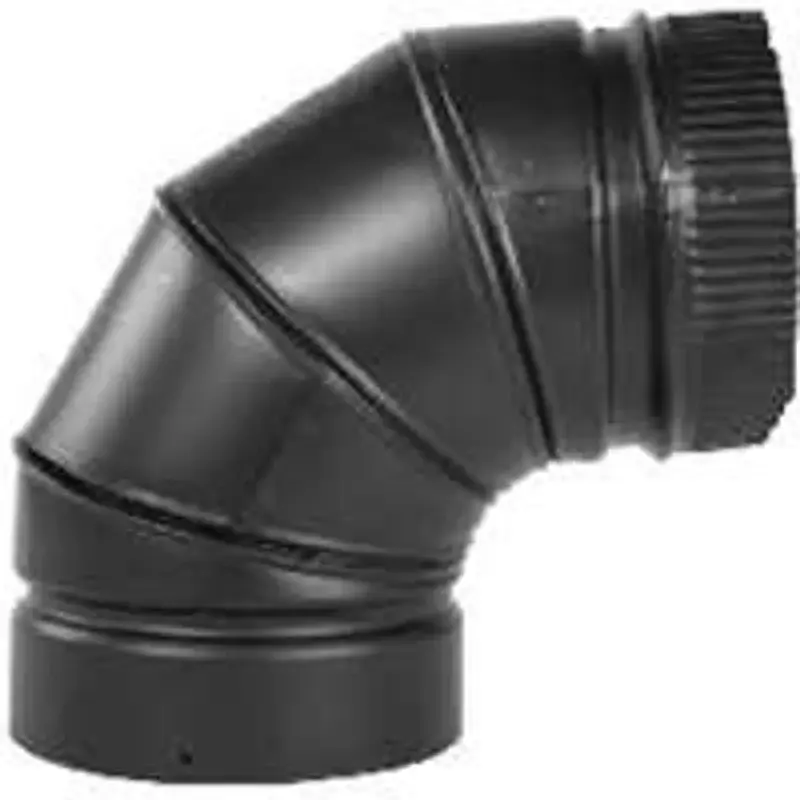 Selkirk DSP8E9-1 Stove Pipe Elbow, 90 deg Angle, 8 , Aluminized Metal, Black