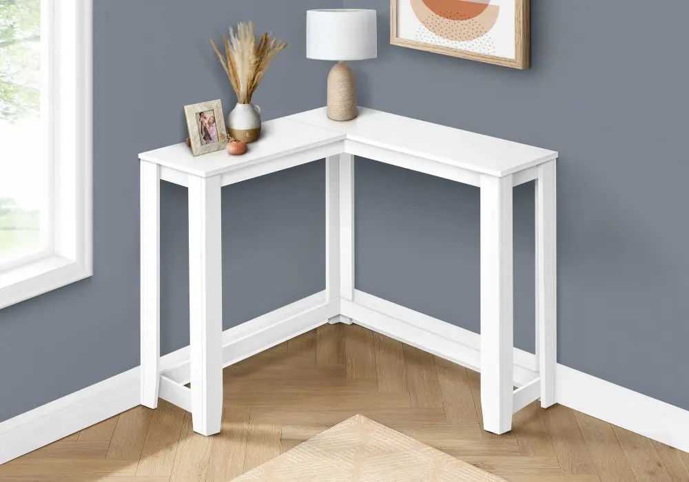Corner Accent Console Table Entryway, Unique Design Contemporary & Up-to-date