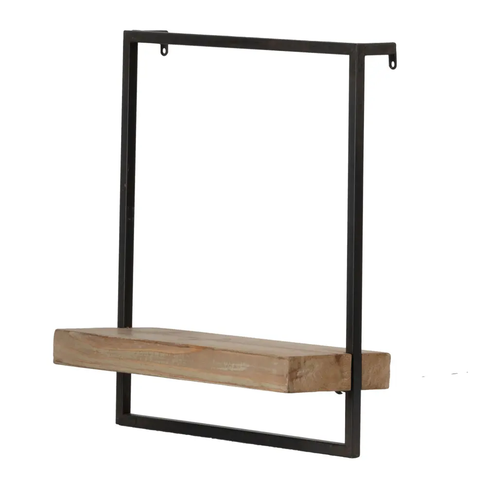 Wall Shelf, Wall Hanging Decor, Home Decor Accent - Jet-black / Brown Weighted Base