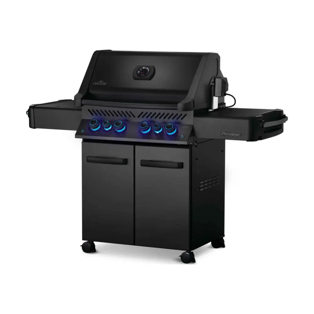 Matte Black Napoleon Phantom Prestige 500 BBQ Infrared Side and Rear Burners, 80,000 BTU