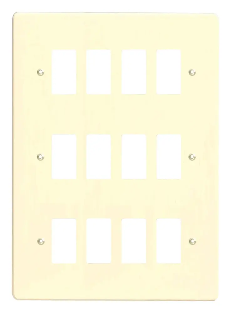 Varilight 12-Gang Grid Plate (Triple Twin Plate) Alabaster Chocolate XDWPG12-P